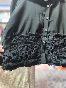 Black Lace Detail Top