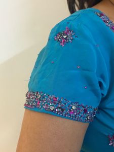 Stylish Blue Embroidered Salwar Suit