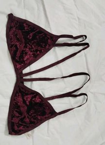 Burgundy Velvet Bralette