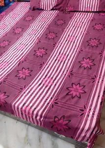 Rose Color Floral 5 Feet Double Bed Bedsheet