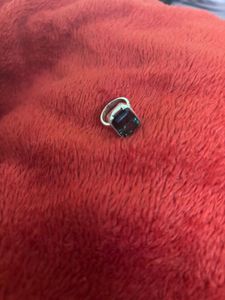 Elegant Silver Ring with Dark Stone