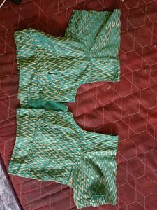 Sea Green With Golden Zari Work Blouse