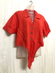 Zara Orange Short Sleeve Top