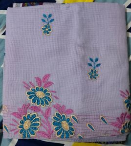 Lavender Colour cotton Saree