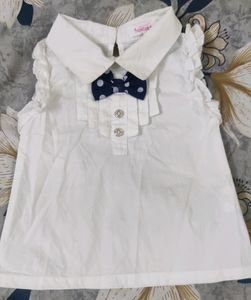 White &amp; Blue Polka Dots Dress