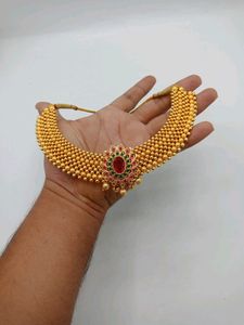 Gold Antique Maroon Green With Ruby Stone Neck