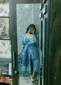 Blue Patterned beach dres