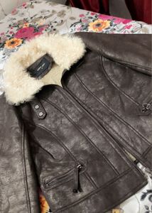 Stylish Brown Faux Leather Jacket