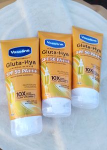 Pack Of 3 ❤️ Vaseline Gluta-Hya Sunscreens 🌞