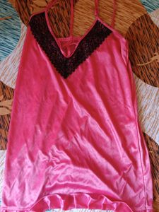 Pink Lace Trim Nightgown