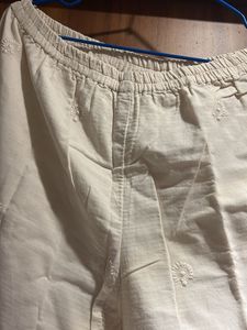 White Embroidered Palazzos