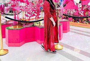 Aks Maroon Cotton A-line Dress
