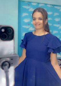Cobalt Blue Ruffle Sleeve Dress