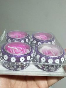 Rose Tea Light Candles (Set of 4)