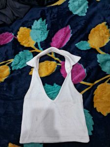 White Halter Top
