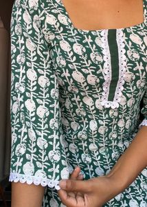 💚 Fresh Bell Sleeve Cotton Kurti 💚
