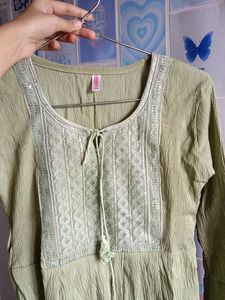 Green Embroidered Top