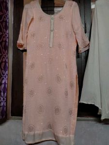 Peach sharara set