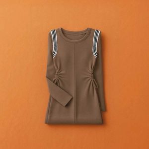 Elegant Brown Midi Dress