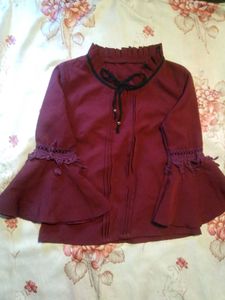 Maroon Bell Sleeve Top