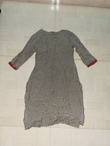 Embroidered Grey Kurta Set