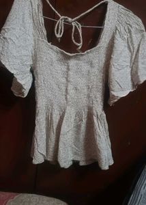 Floral Tie-Back Peplum Top