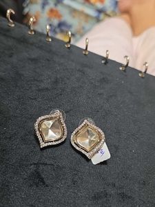 White Gemstone Studs