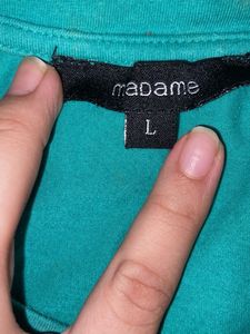 Madame Teal Embellished Tee - Size L