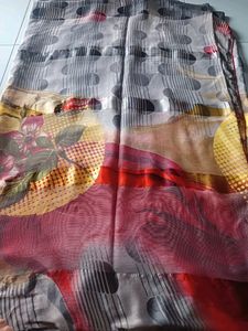 Printed Saree With Stitched Blouse