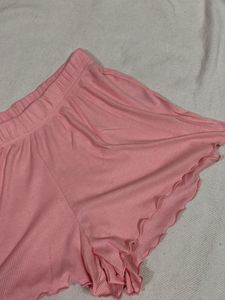 Pink Ribbed Shorts