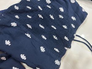 Floral Tie-Front Long Sleeve Top