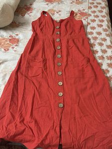 Red Button-Down Dress