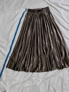 Shiny Pleated Skirt