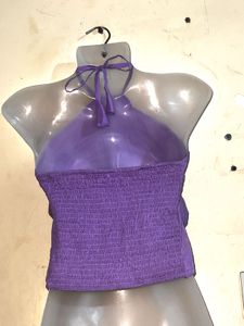 Purple Floral Halter Top