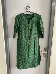 Melange Green Gold Work Kurti ✨