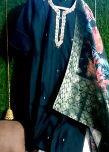 Beautiful bottle green kurta set