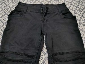 Black Denim Capri