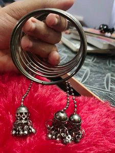 Coiled  Charms Bangles Set Of 6