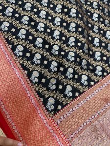 Banarsi Black Special Silver Mina Kari Saree