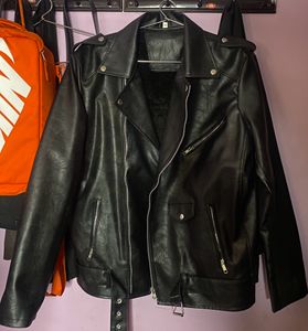 Men’s Black Faux Leather Biker (CUSTOM MADE)