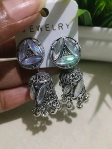 Traditional Oxidized Jhumka Earrings