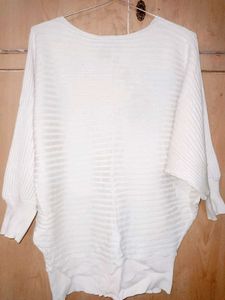 Elegant White Knit Sweater