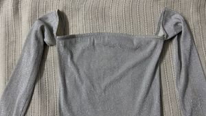 Silver Shimmer Long Sleeve Top