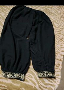 New Black Gawn With Afgani Pant and Frill Duppta