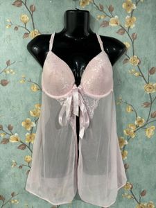 Pink Lace Babydoll Lingerie