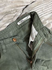 Wide Leg Green Jeans