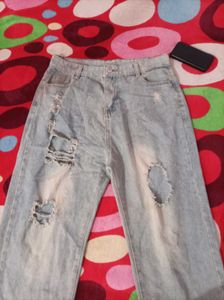 Ripped Wide Leg Jeans