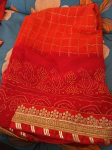 Red & Orange Ombre Saree