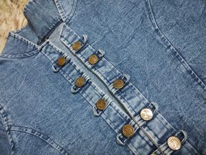 Denim Tunic Top with Button Detail