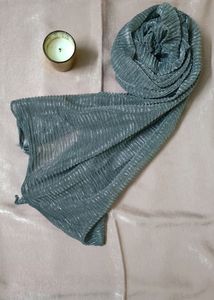Pleated metallic Shimmer Hijab / Duppatta